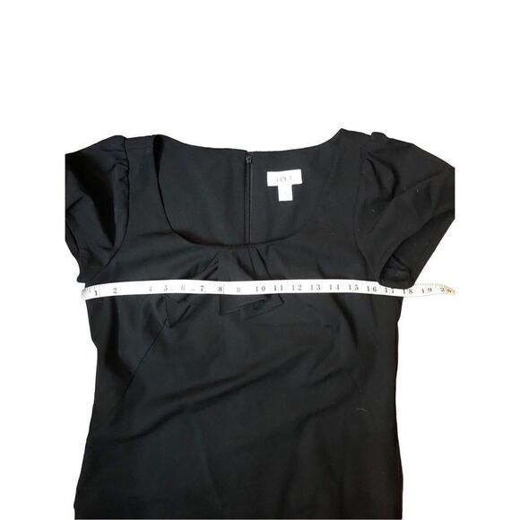 Ann Taylor Black Cap Sleeve Ruffle Shift Dress Career Cocktail EUC Size 6 - Picture 10 of 13